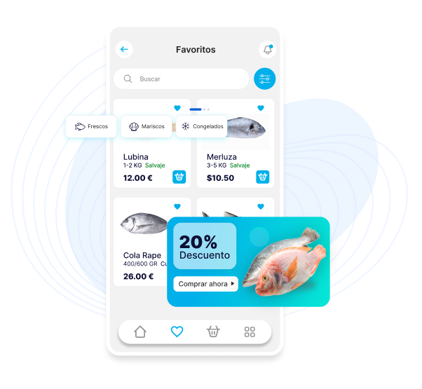 Aplicación online para comprar pescado fresco